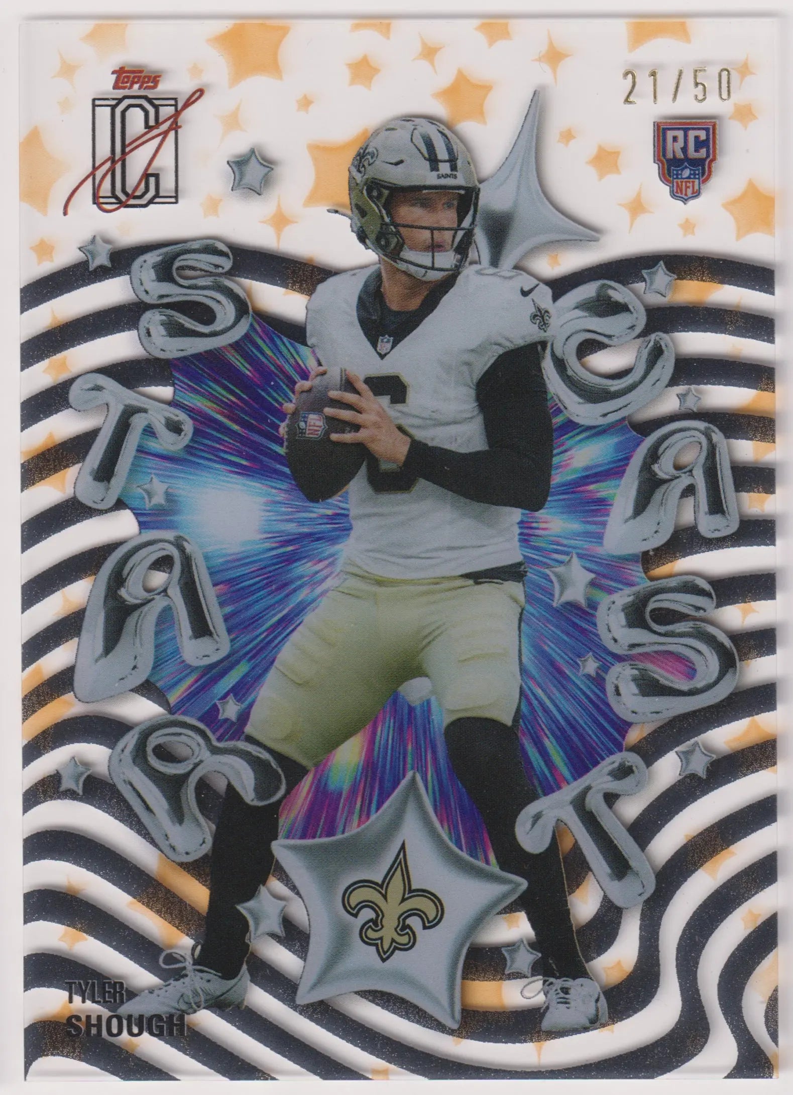 2025 Topps Signature Class Star Cast Rookie Tyler Shough RC Orange /50 
