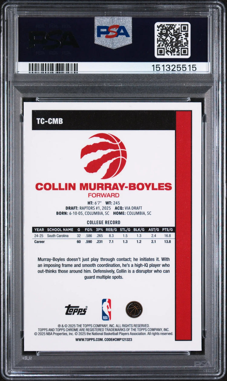 2025 Topps Silver Pack 1980 Topps Chrome Rookie Collin Murray-Boyles RC PSA 10 