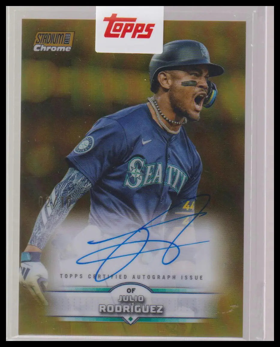 2025 Topps Stadium Club Chrome Autograph Julio Rodriguez Auto Gold /10 