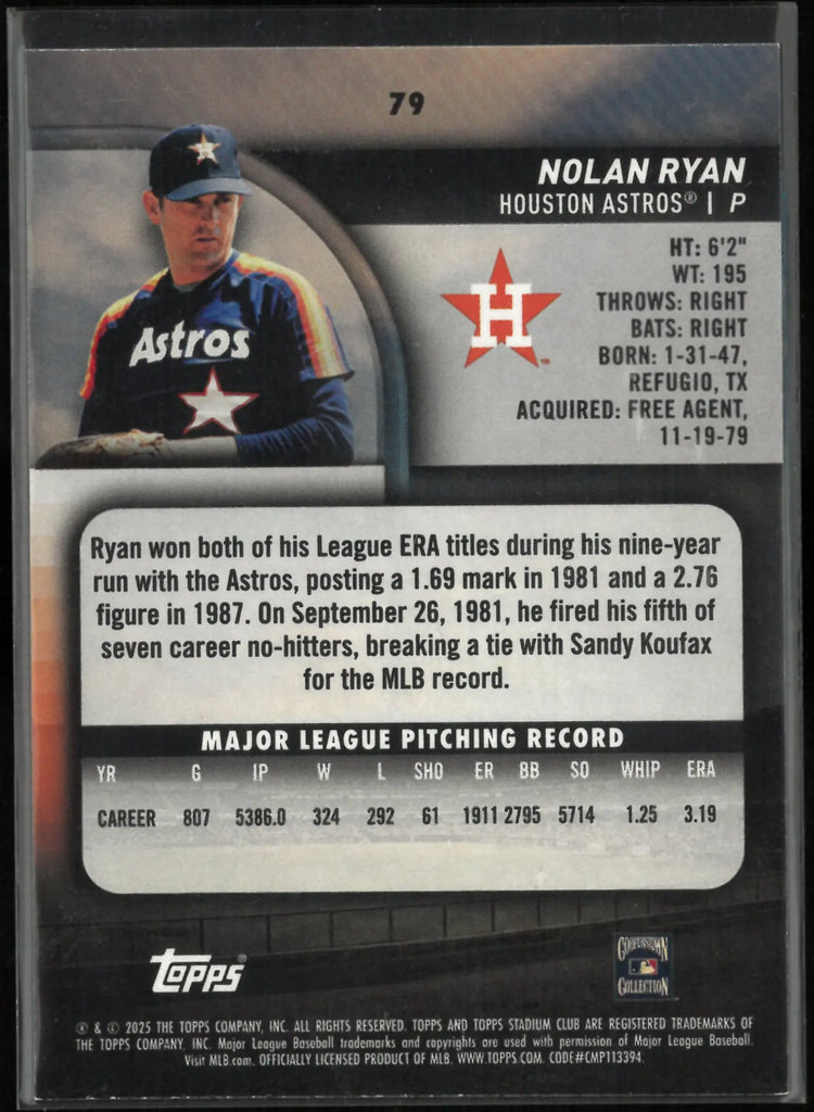 2025 Topps Stadium Club Members Only Nolan Ryan 