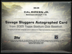 2025 Topps Stadium Club Savage Sluggers Autograph Cal Ripken Jr. Auto /10 