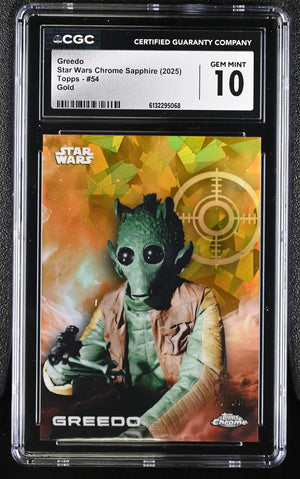 2025 Topps Star Wars Chrome Sapphire Greedo Gold /50  CGC 10 