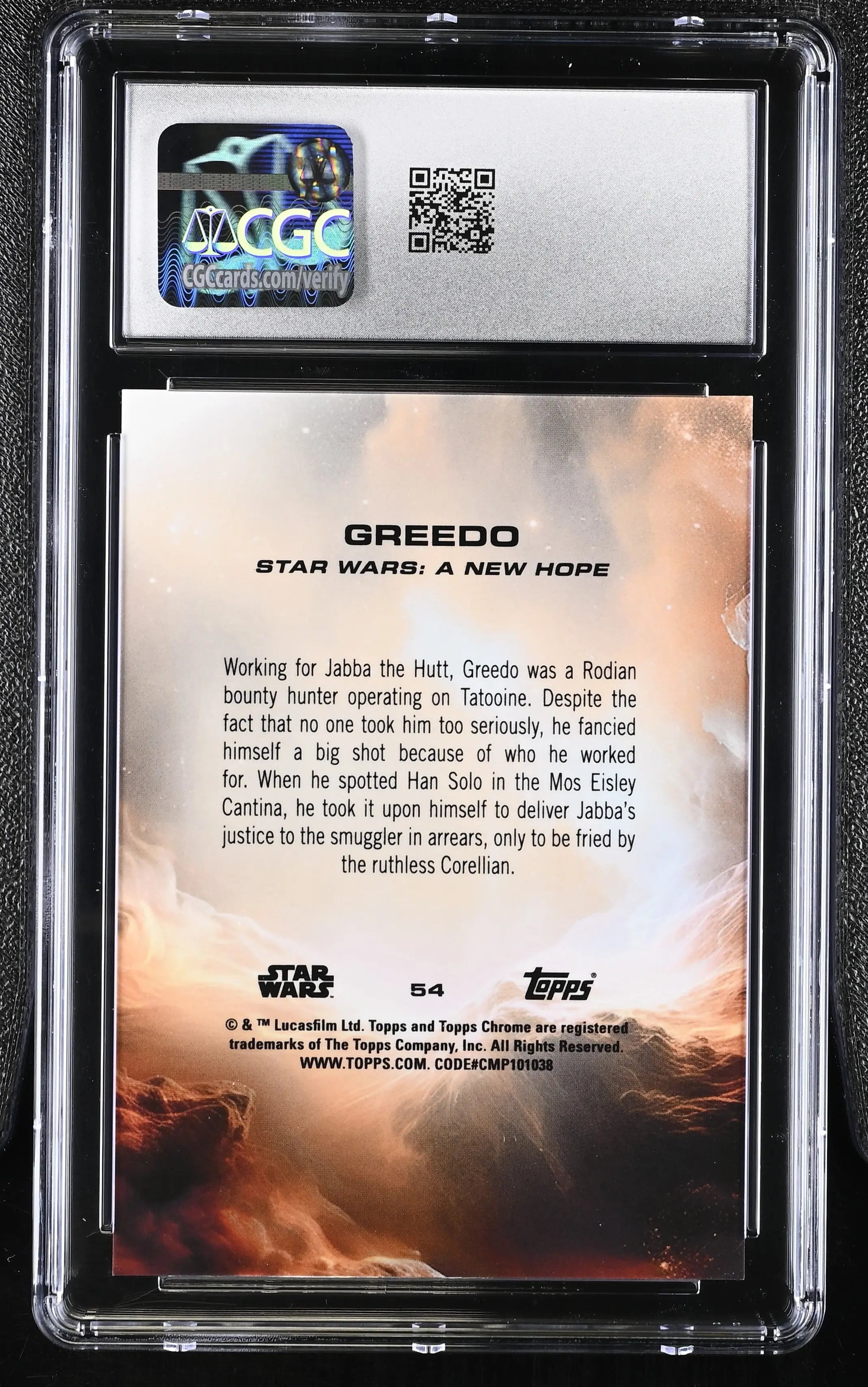 2025 Topps Star Wars Chrome Sapphire Greedo Gold /50  CGC 10 