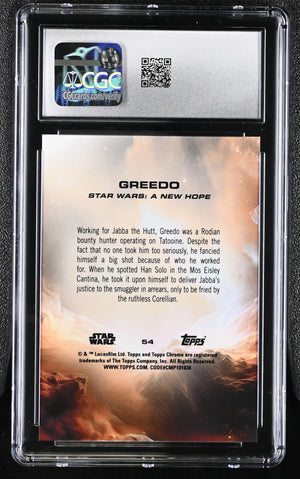 2025 Topps Star Wars Chrome Sapphire Greedo Gold /50  CGC 10 