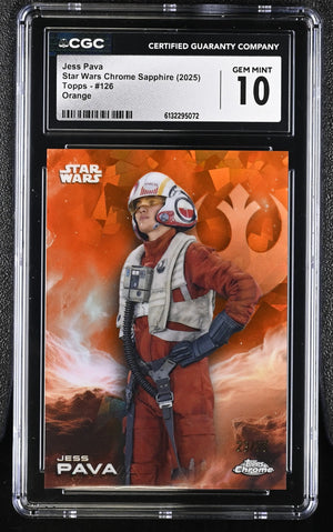 2025 Topps Star Wars Chrome Sapphire Jess Pava Orange /98  CGC 10 