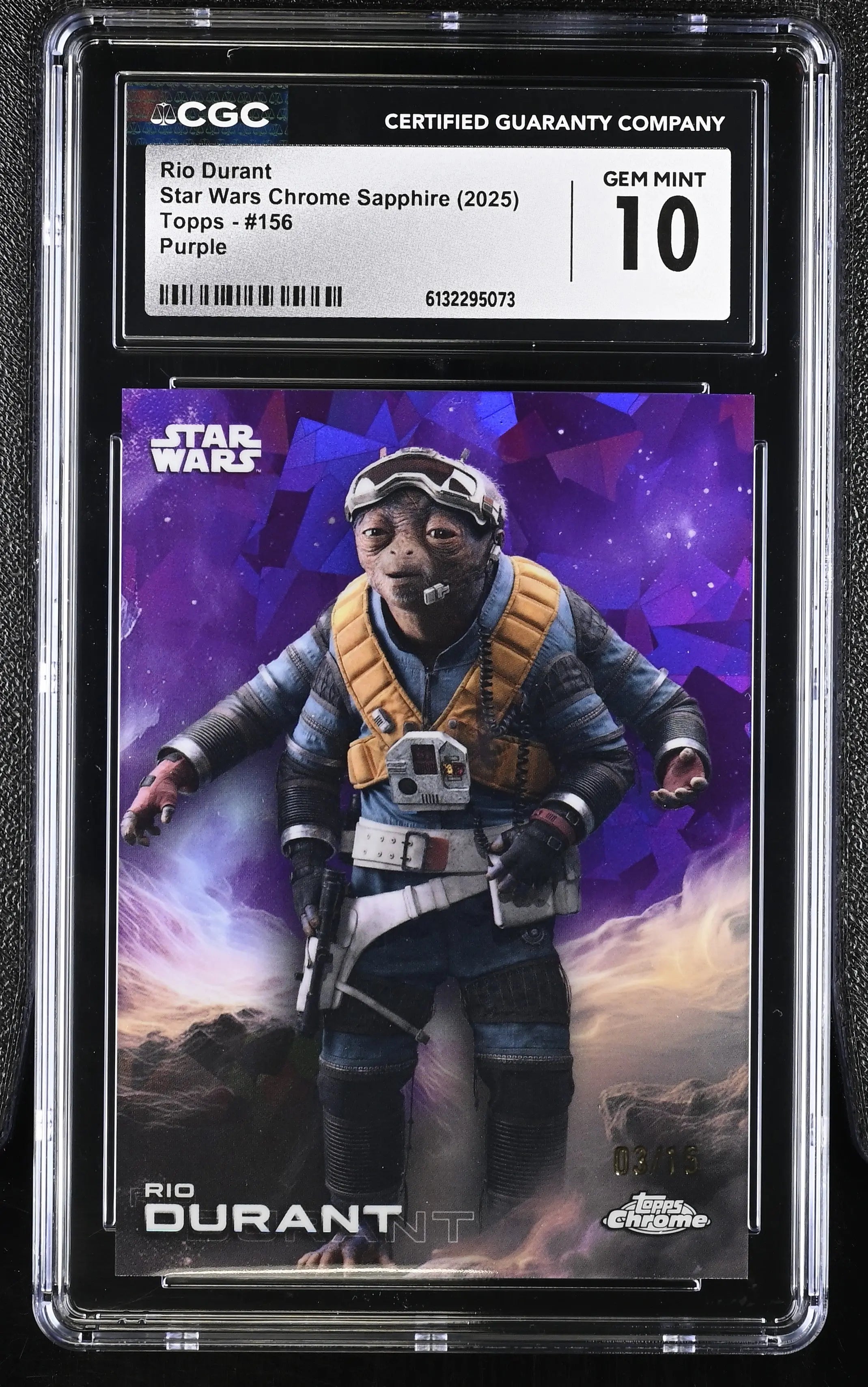 2025 Topps Star Wars Chrome Sapphire Rio Durant Purple /15  CGC 10 
