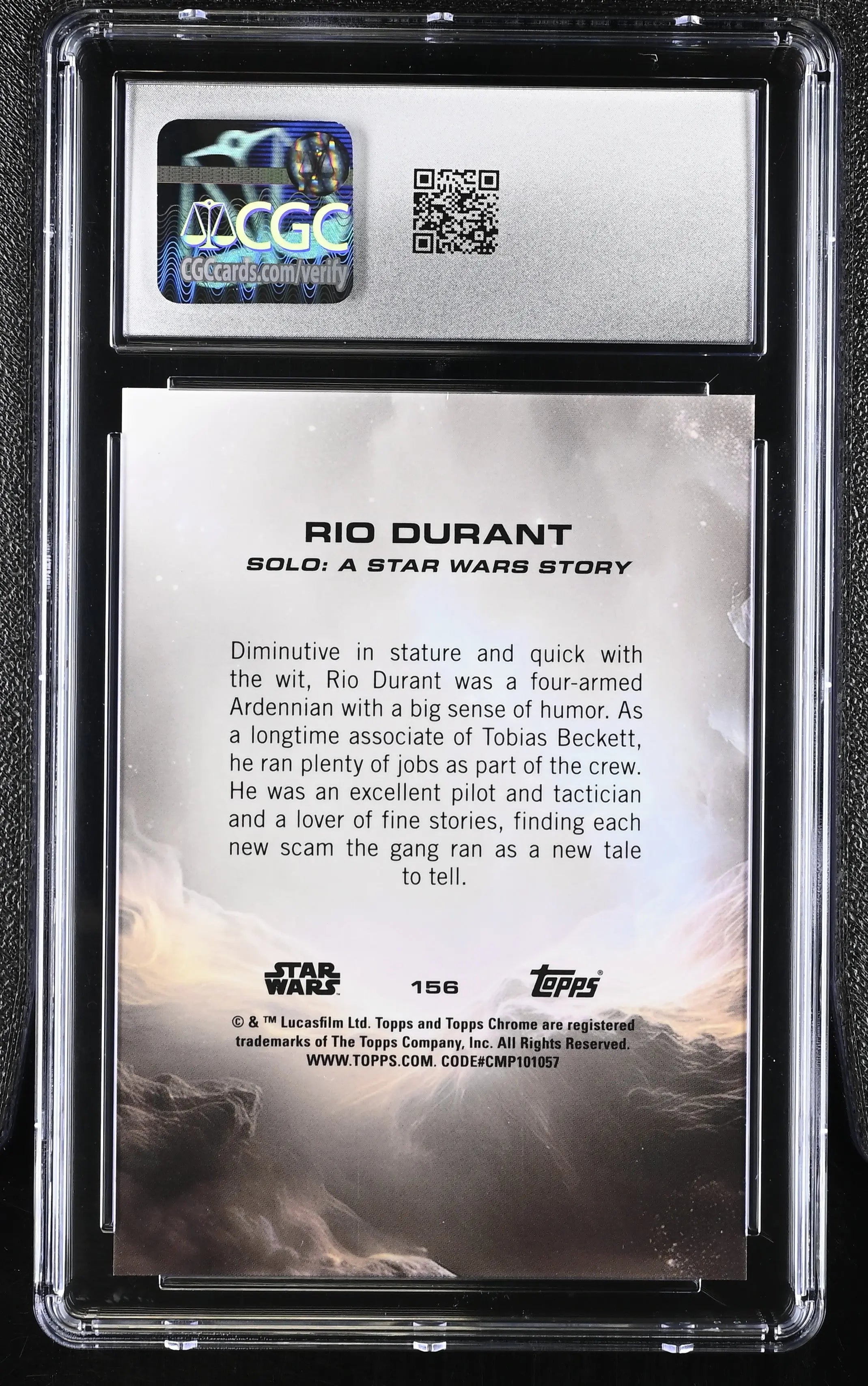 2025 Topps Star Wars Chrome Sapphire Rio Durant Purple /15  CGC 10 