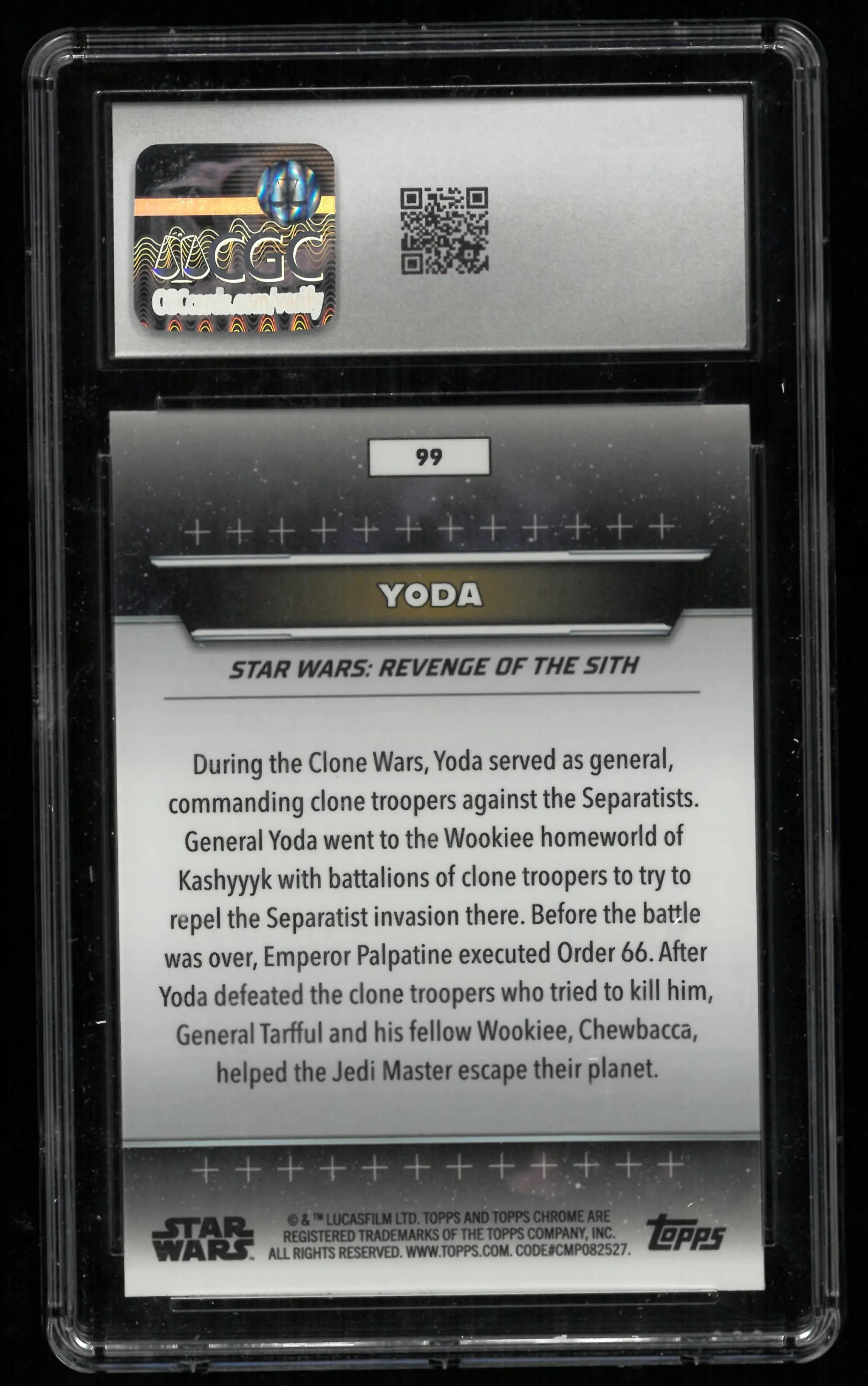 2025 Topps Star Wars Hyper Space Yoda Aqua Sonar Refractor /199 CGC 10 