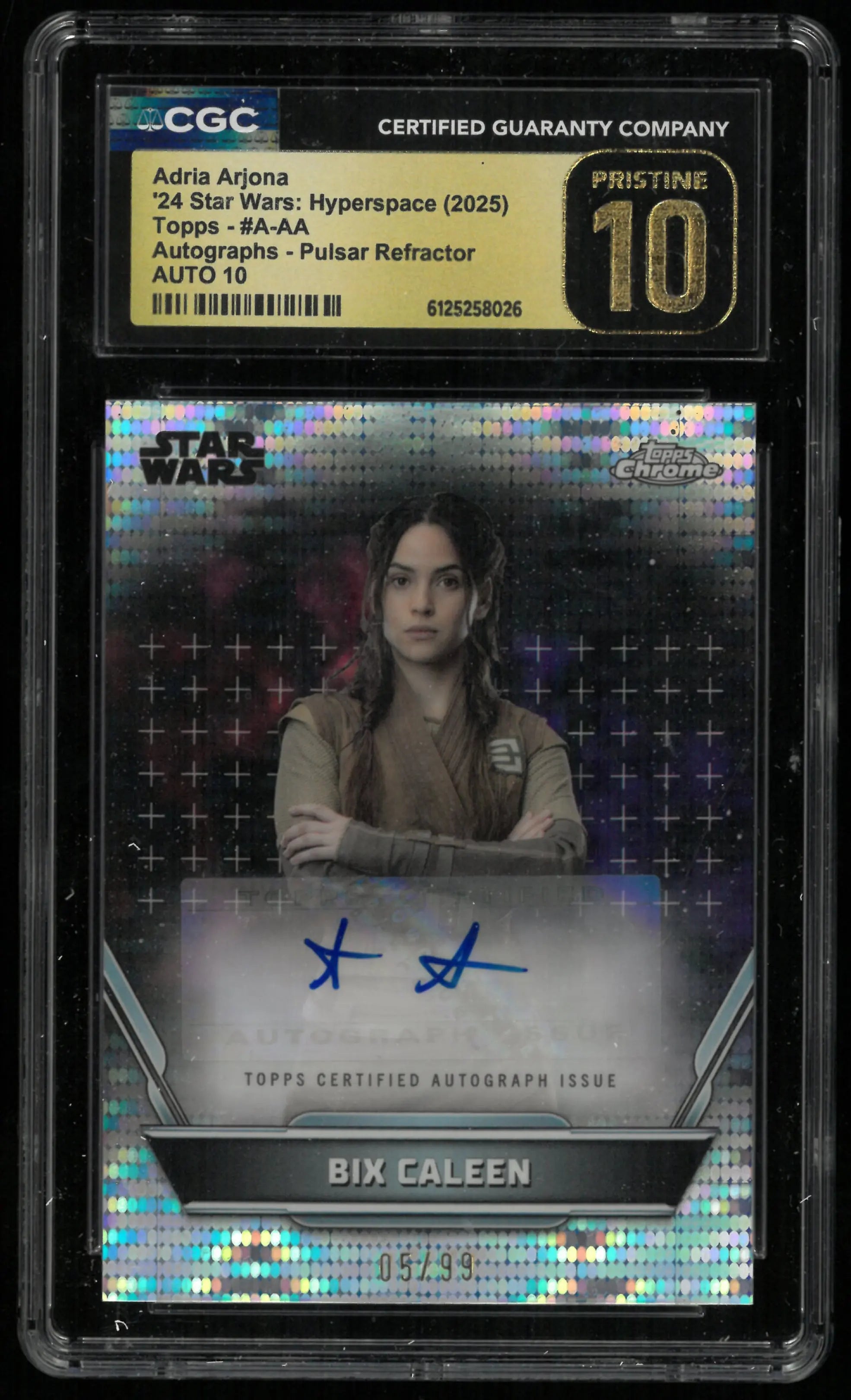 2025 Topps Star Wars Hyperspace Adria Arjona Autograph Pulsar Ref CGC Auto 10 