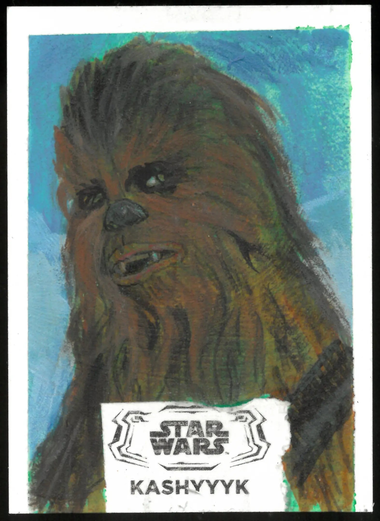 2025 Topps Star Wars Hyperspace Sketch Art Card Auto Kashyyyk by Dove McHargve 