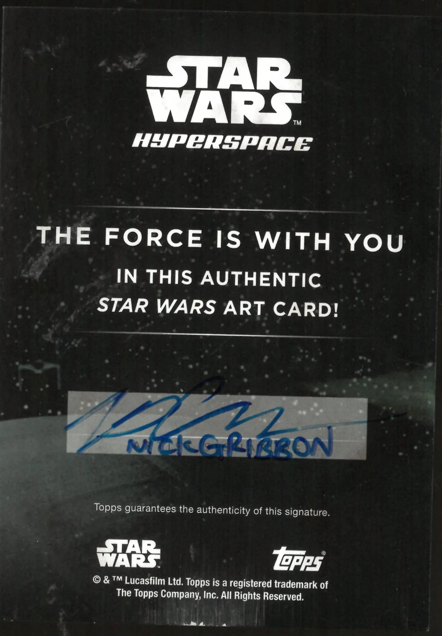2025 Topps Star Wars Hyperspace Sketch Art Card Auto Kashyyyk by Nick Gribbon 