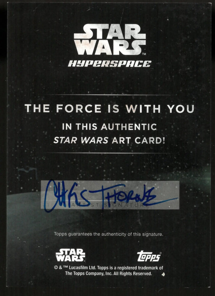 2025 Topps Star Wars Hyperspace Sketch Art Card Auto Mustafar By Chris Thorne 