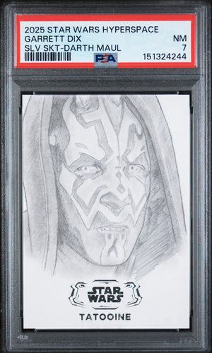 2025 Topps Star Wars Hyperspace Sketch Darth Maul Autograph Garrett Dix  PSA 7 