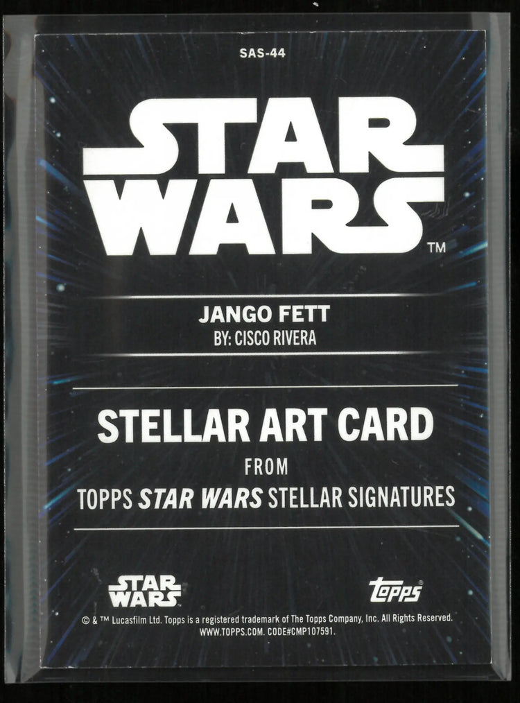 2025 Topps Star Wars Stellar Art Signatures Jango Fett By: Cisco Rivera /50 