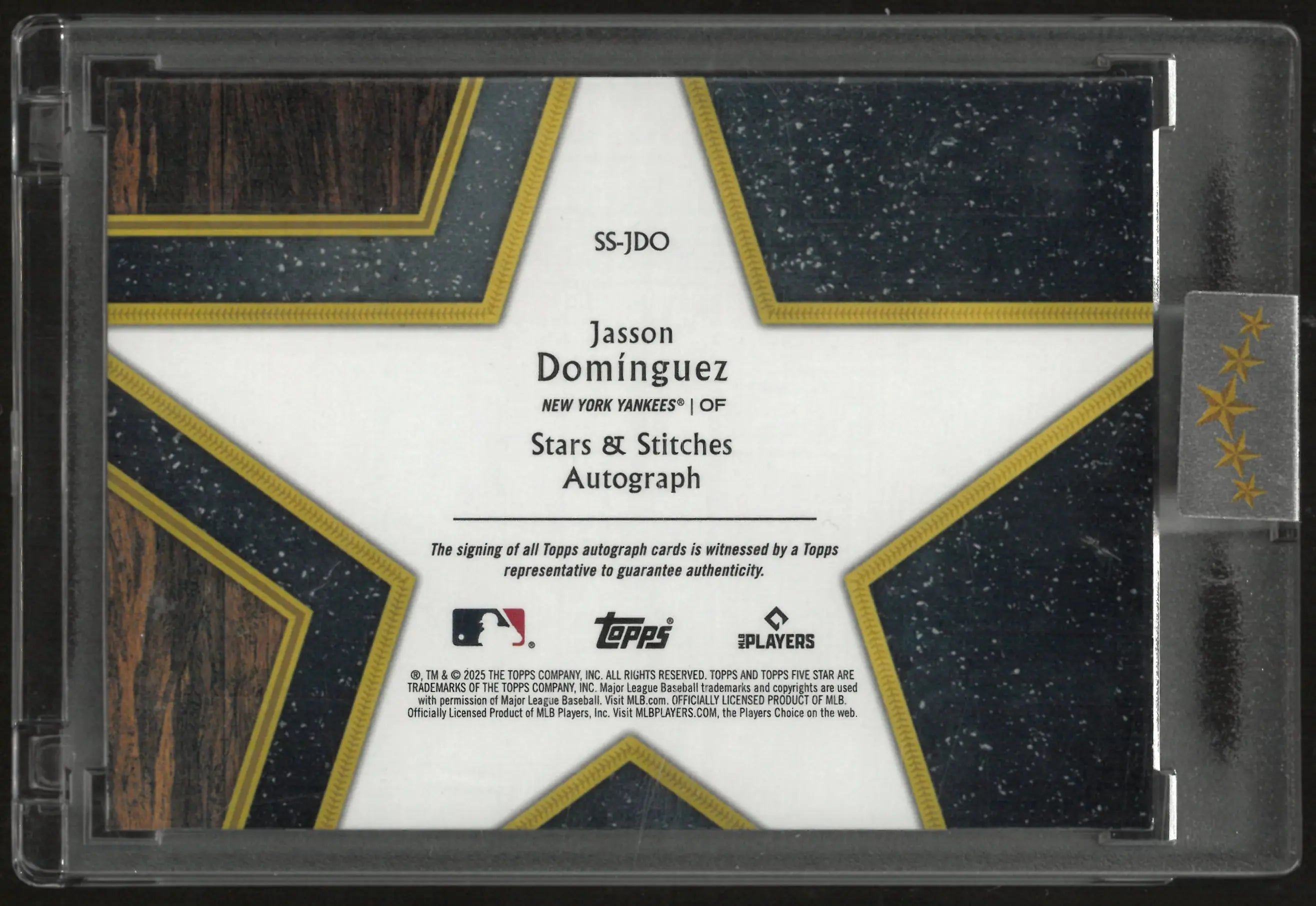 2025 Topps Stars & Stitches Autograph Jasson Dominguez Auto /10 