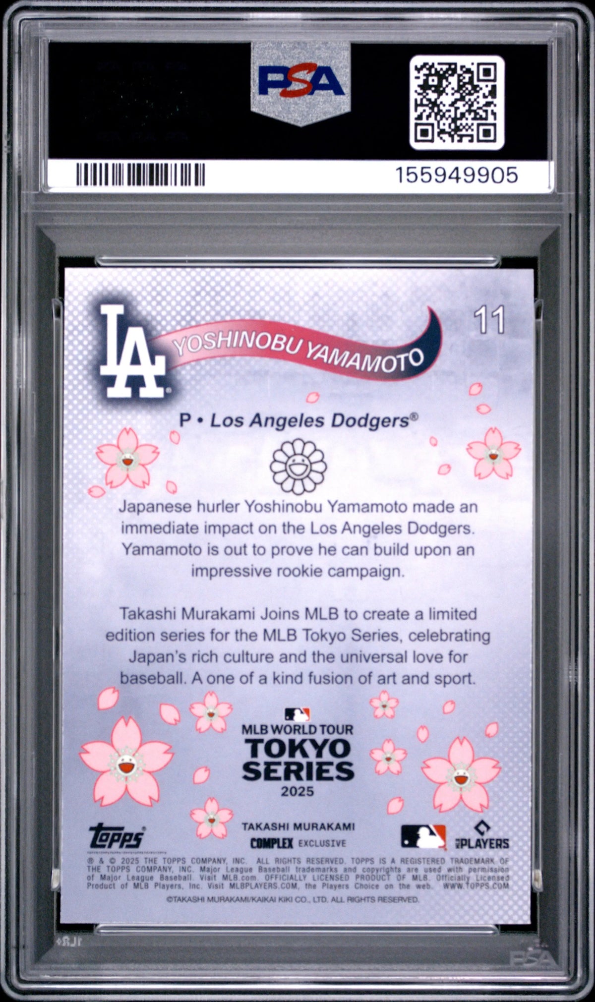 2025 Topps Takashi Murakami Tokyo Series Yoshinobu Yamamoto PSA 10 
