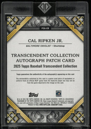 2025 Topps Transcendent Autograph Patch Cal Ripken Jr. Auto Blue /10 