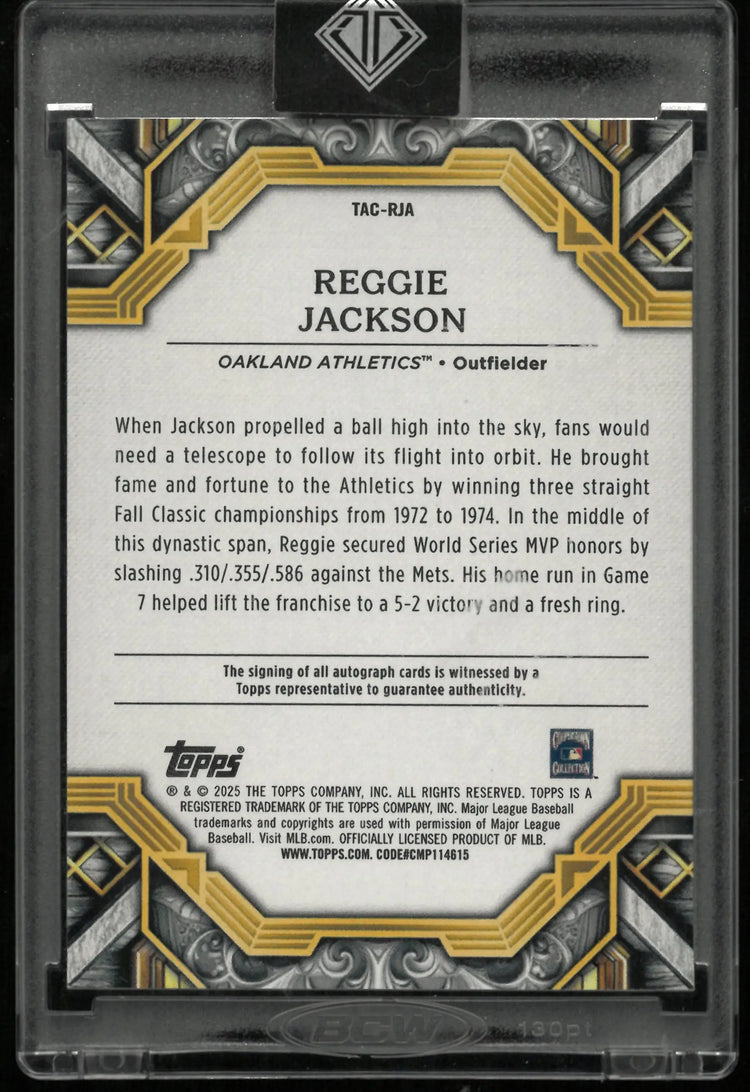 2025 Topps Transcendent Autograph Reggie Jackson Auto /25 