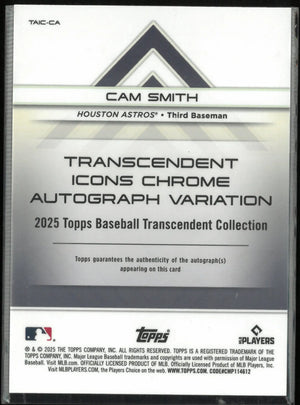 2025 Topps Transcendent Icons Chrome Autograph Rookie Cam Smith Auto RC 