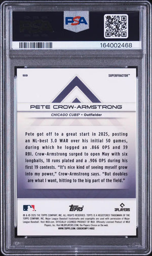 2025 Topps Transcendent Icons Chrome Pete Crow-Armstrong Superfractor 1/1 PSA 10 
