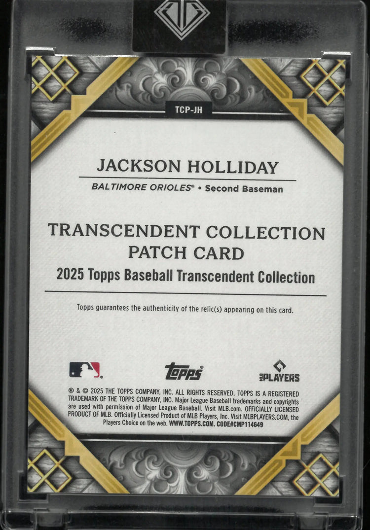 2025 Topps Transcendent Patch Jackson Holliday /10 