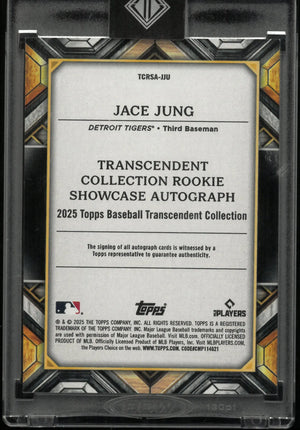 2025 Topps Transcendent Rookie Showcase Autograph Jace Jung Auto RC Blue /10 