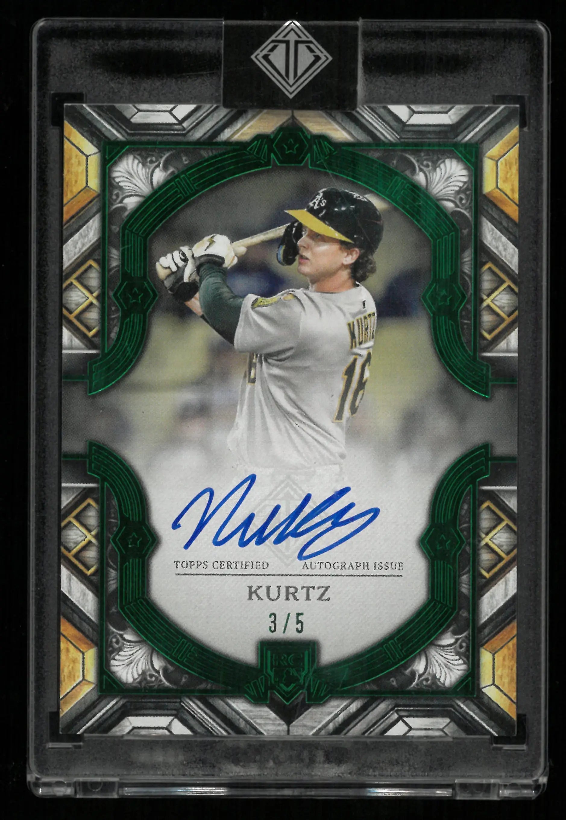2025 Topps Transcendent Rookie Showcase Autograph Nick Kurtz Auto Green /5 