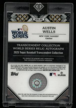 2025 Topps Transcendent World Series Relic Autograph Austin Wells Auto Green /5 