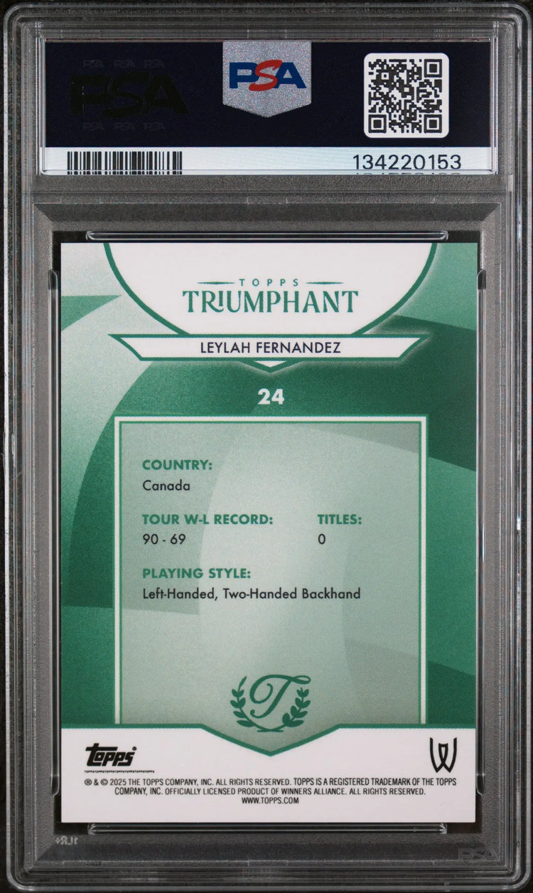 2025 Topps Triumphant Tennis Leylah Fernandez  Racket Red Foil 1 / 5 PSA 10 
