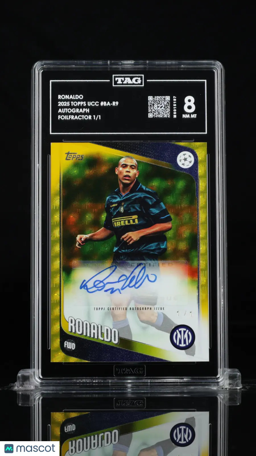 2025 Topps UEFA Club Competitions Ronaldo R9 Gold FoilFractor TAG 8 1/1 