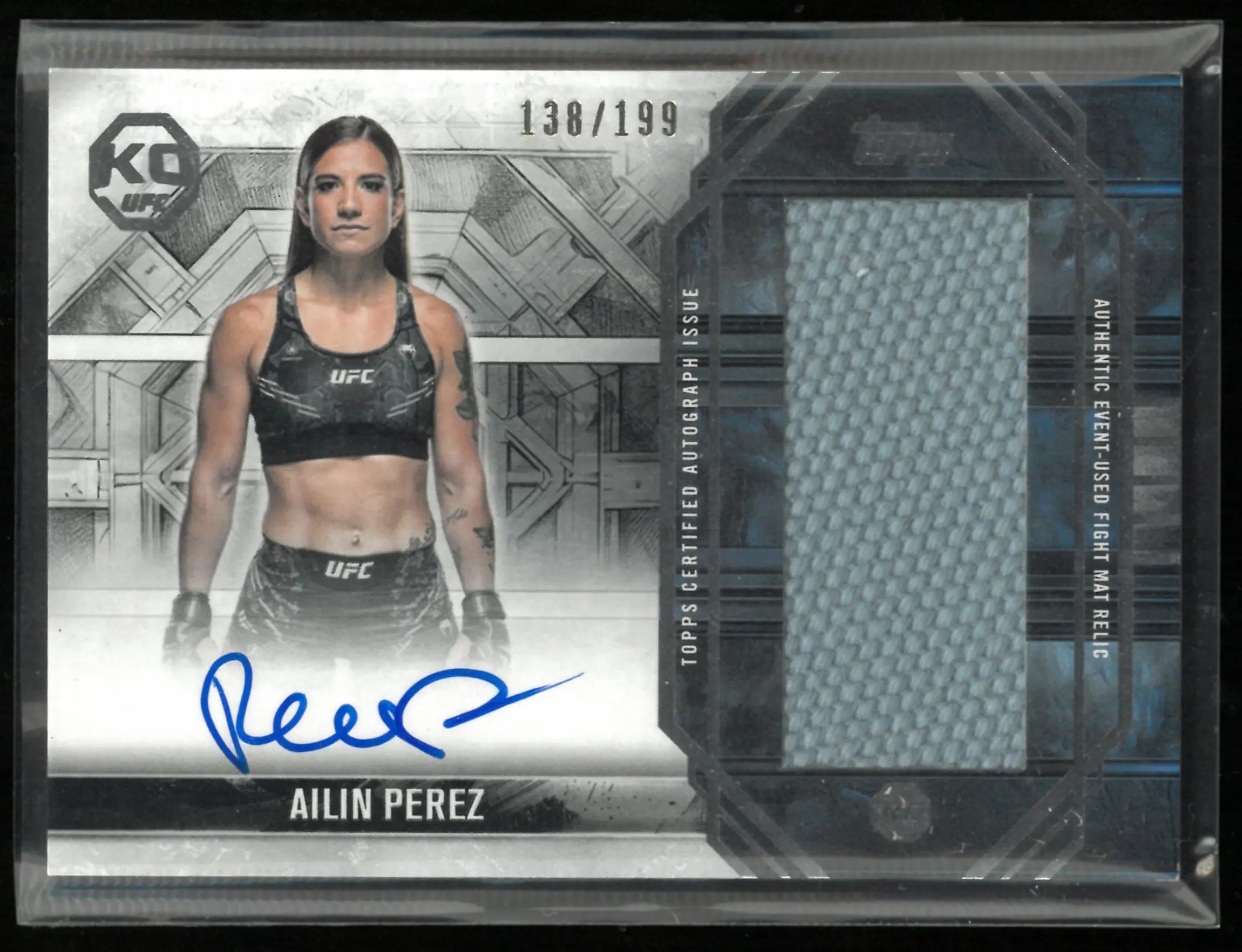 2025 Topps UFC Knockout Autograph Jumbo Fight Mat Relic Ailin Perez Patch Auto 