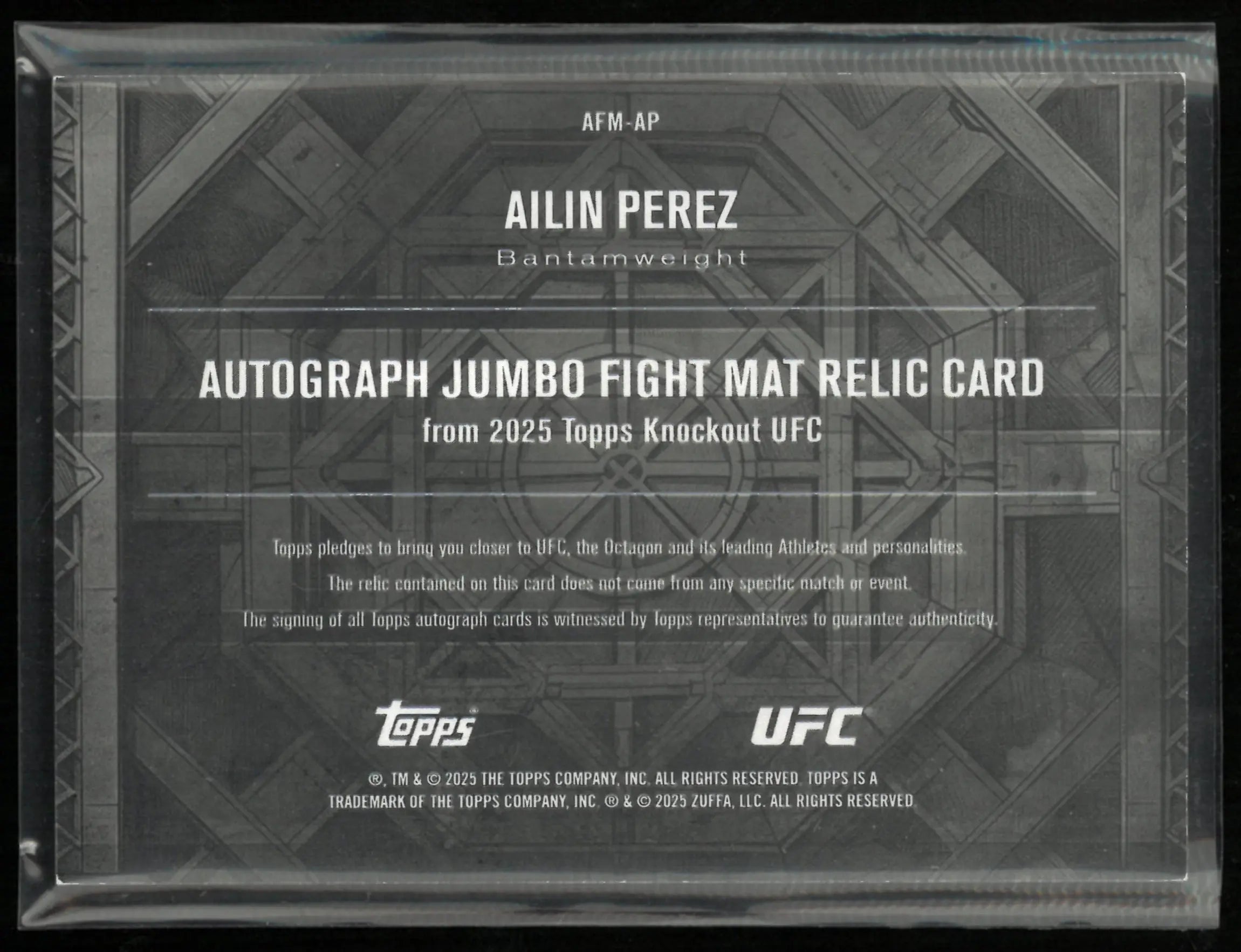 2025 Topps UFC Knockout Autograph Jumbo Fight Mat Relic Ailin Perez Patch Auto 