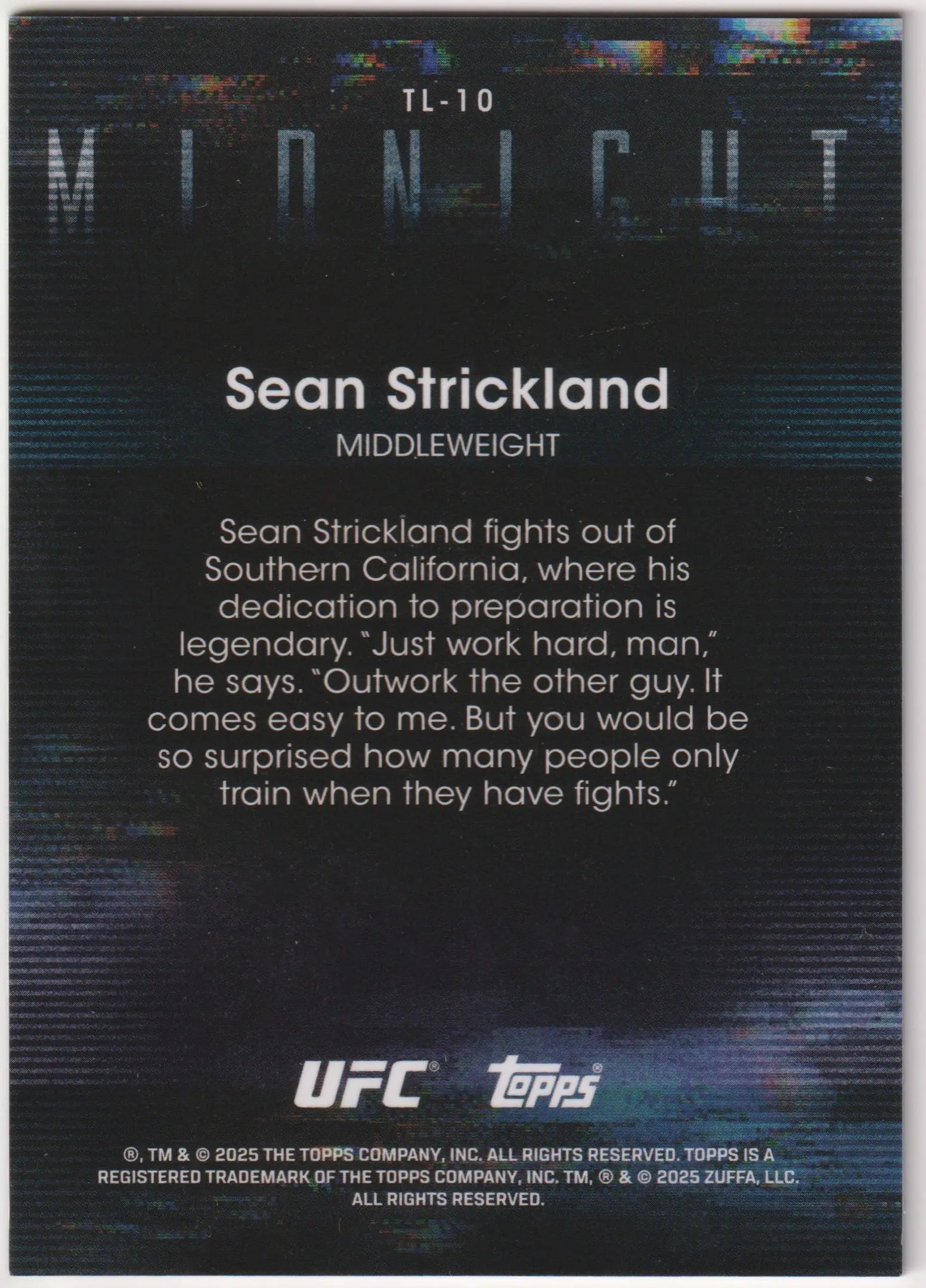 2025 Topps UFC Midnight Sean Strickland /5 