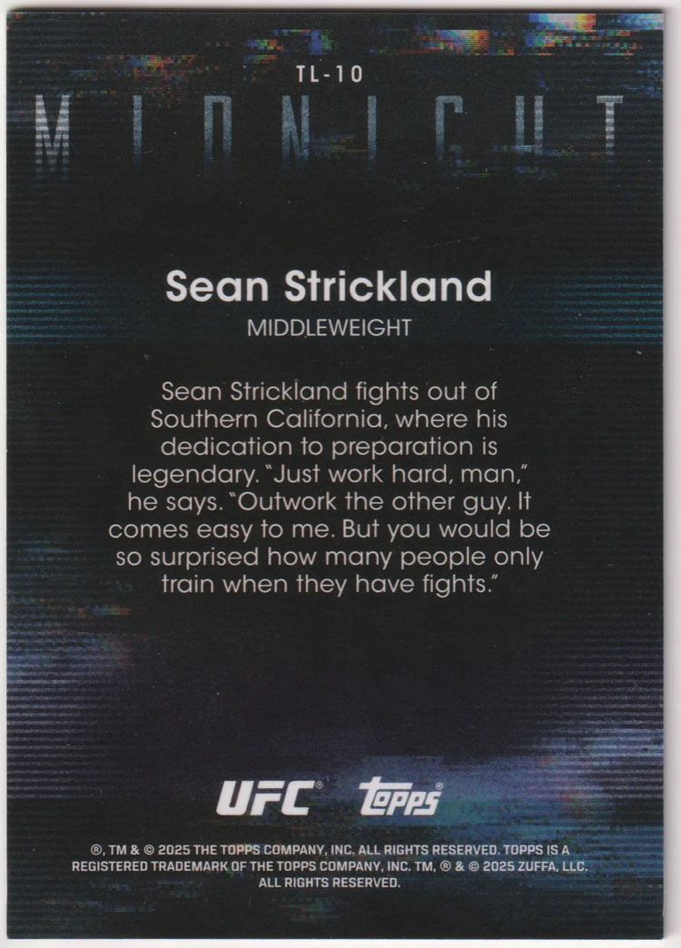 2025 Topps UFC Midnight Sean Strickland /5 