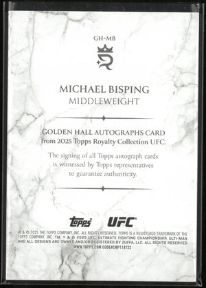 2025 Topps UFC Royalty Collection Golden Hall Autograph Michael Bisping /99 