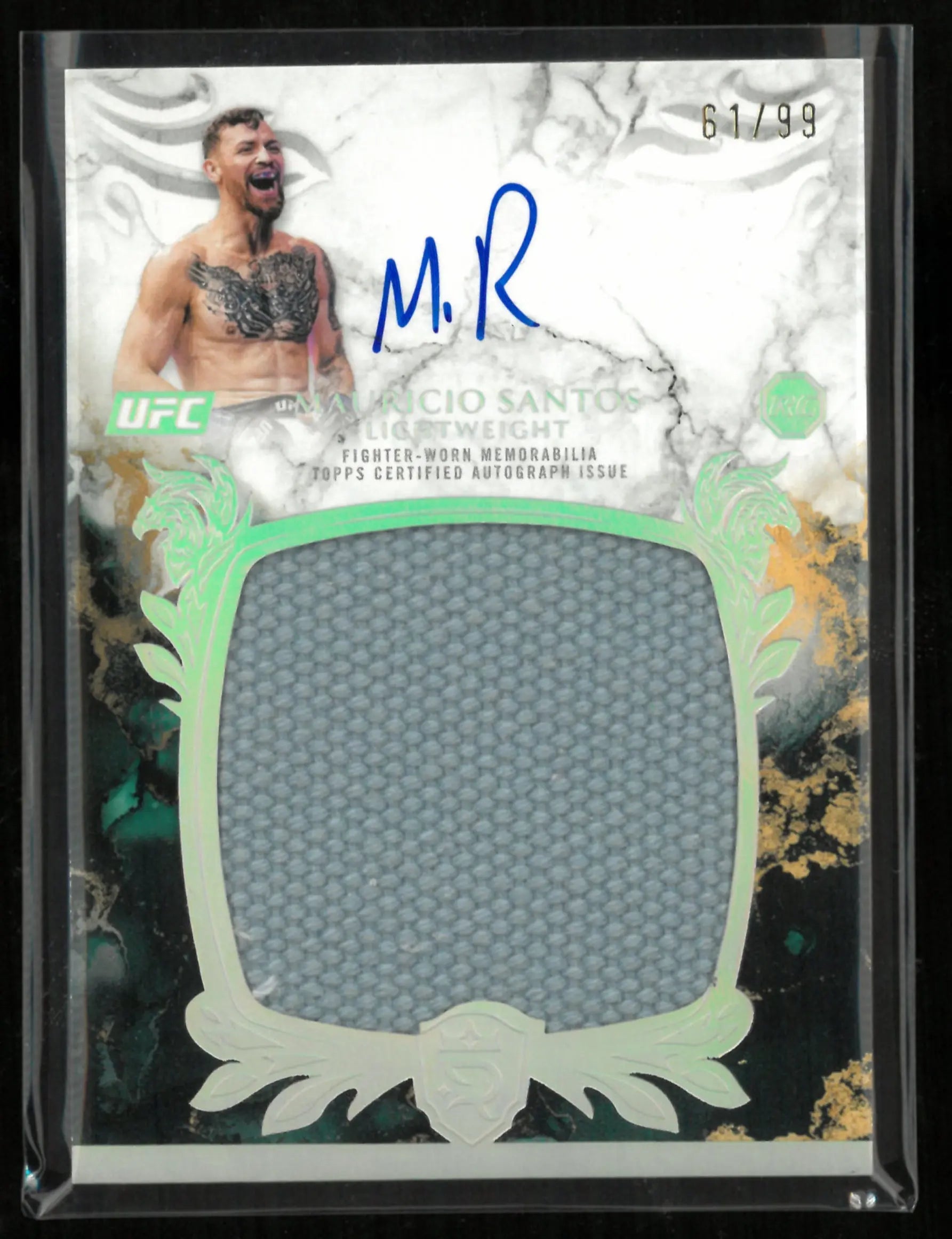 2025 Topps UFC Royalty Collection Rookie Relic Auto Patch Mauricio Santos RC /99 