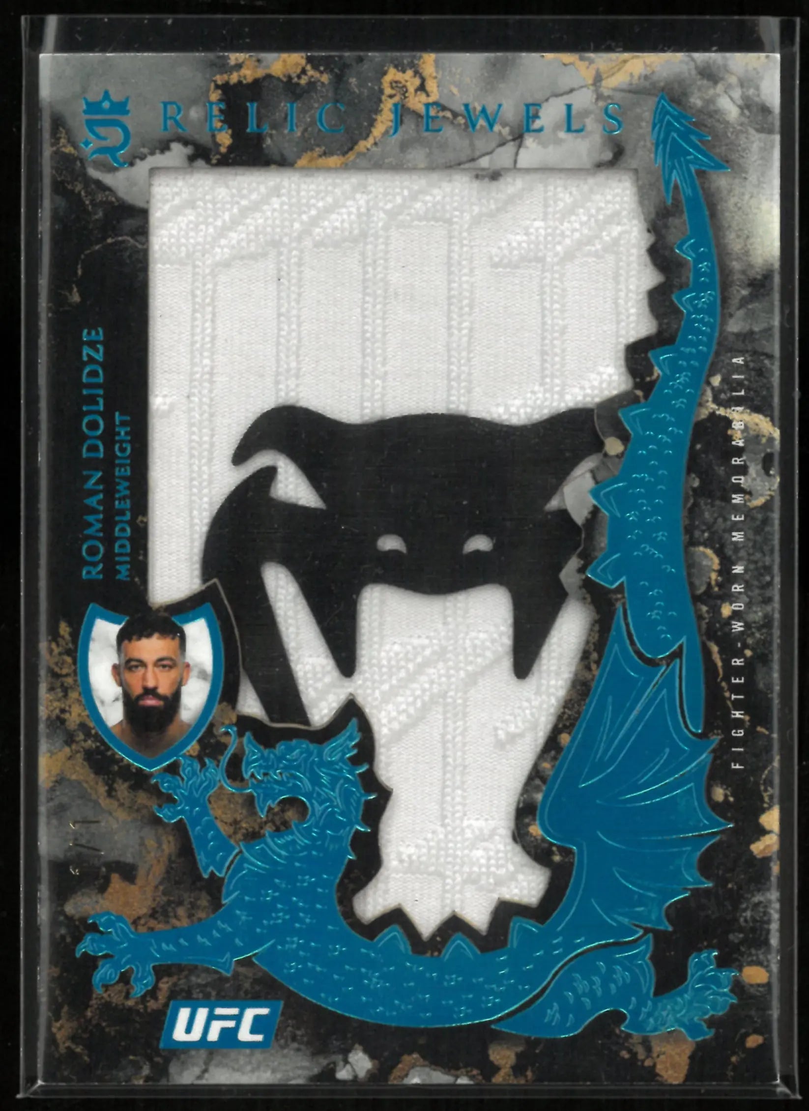 2025 Topps UFC Royalty Relic Jewels Roman Dolidze Patch Blue /1 