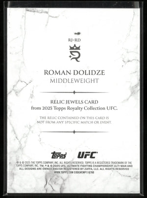 2025 Topps UFC Royalty Relic Jewels Roman Dolidze Patch Blue /1 