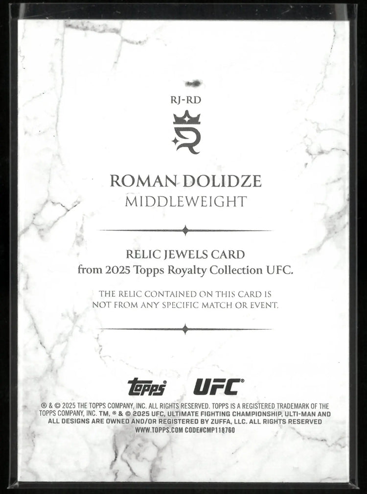 2025 Topps UFC Royalty Relic Jewels Roman Dolidze Patch Blue /1 