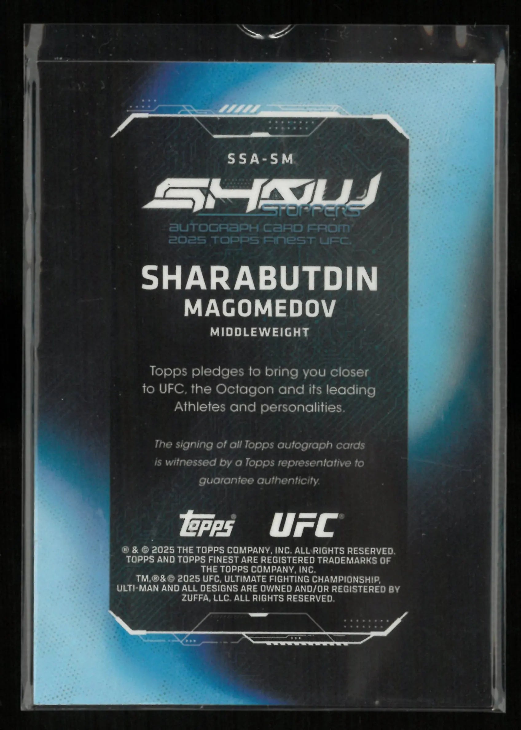2025 Topps UFC Show Stoppers Autograph Sharabutdin Magomedov Auto Red /10 