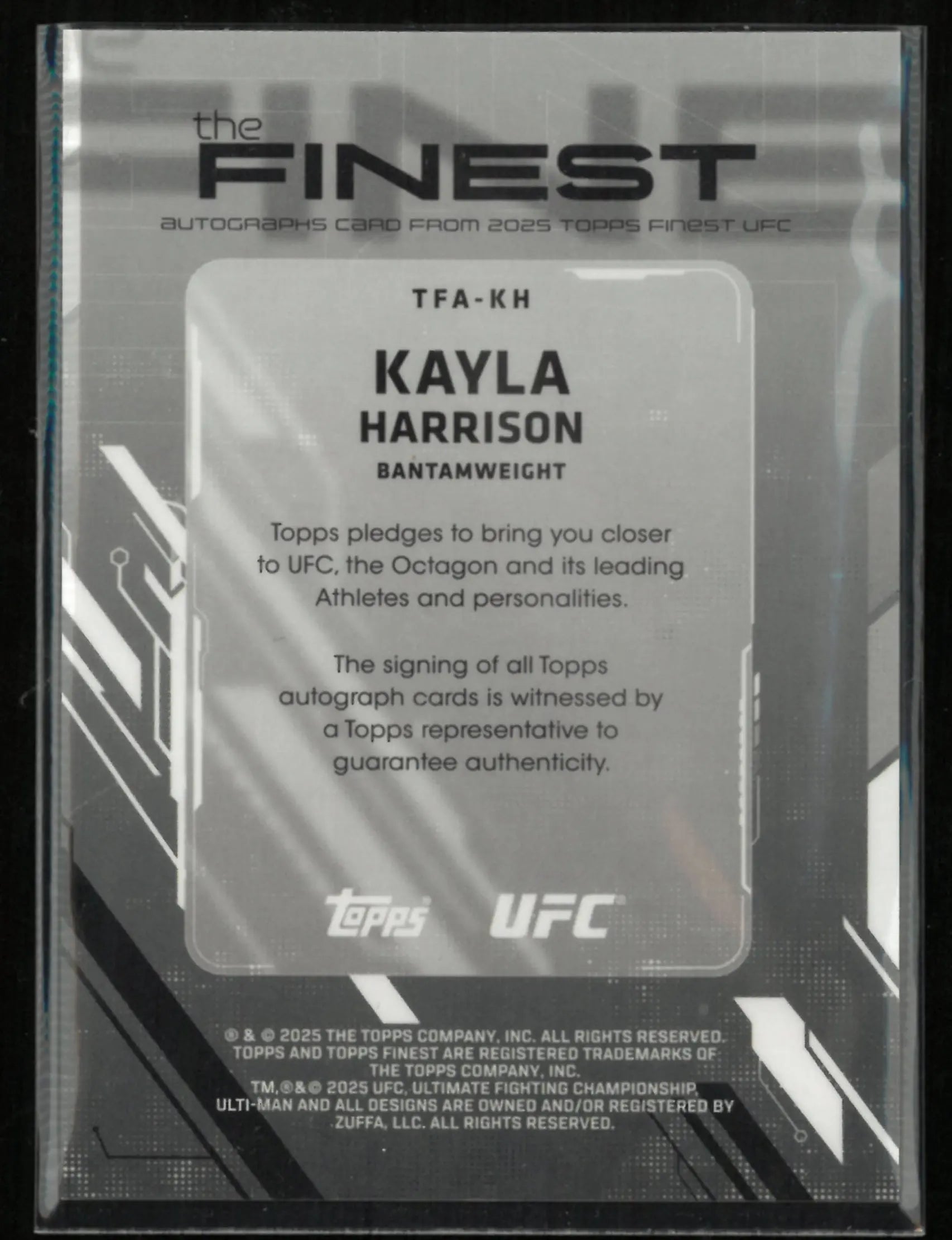 2025 Topps UFC The Finest Kayla Harrison Autograph Blue /75 