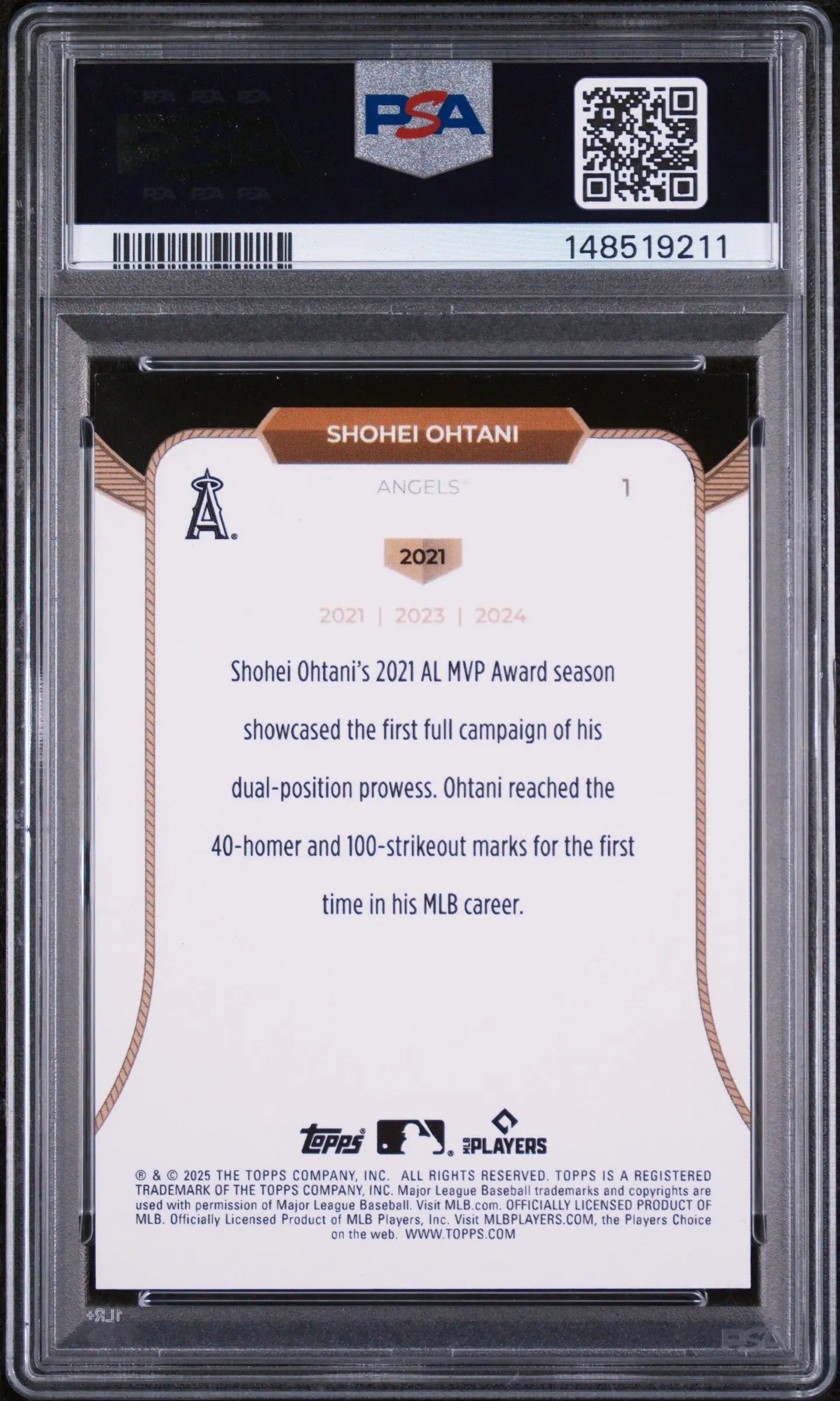 2025 Topps Welcome To The Club 3X MVP Shohei Ohtani  Green Foil /99 PSA 9 