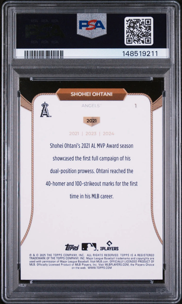 2025 Topps Welcome To The Club 3X MVP Shohei Ohtani  Green Foil /99 PSA 9 