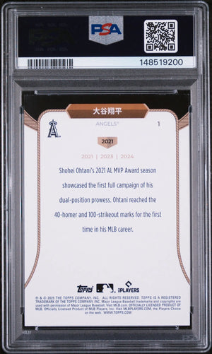 2025 Topps Welcome To The Club 3X MVP Shohei Ohtani Ohtani Kanji Language PSA 8 