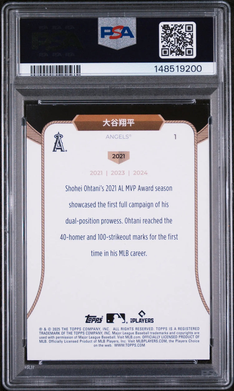 2025 Topps Welcome To The Club 3X MVP Shohei Ohtani Ohtani Kanji Language PSA 8 