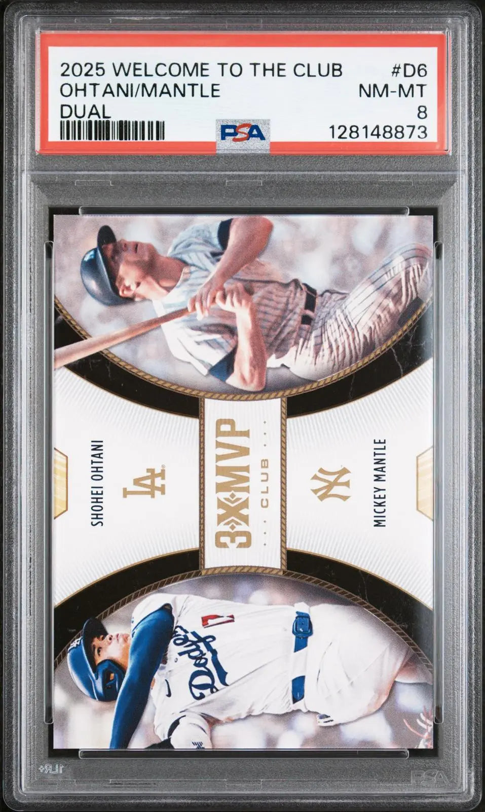 2025 Topps Welcome To The Club 3x MVP Dual Ohtani/Mantle PSA 8 