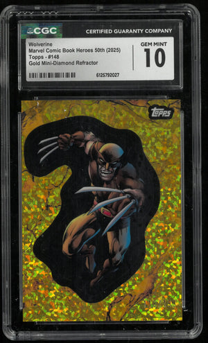 2025 Topps Wolverine Marvel Comic Book Heroes Gold Mini Diamond Ref /199 CGC 10 
