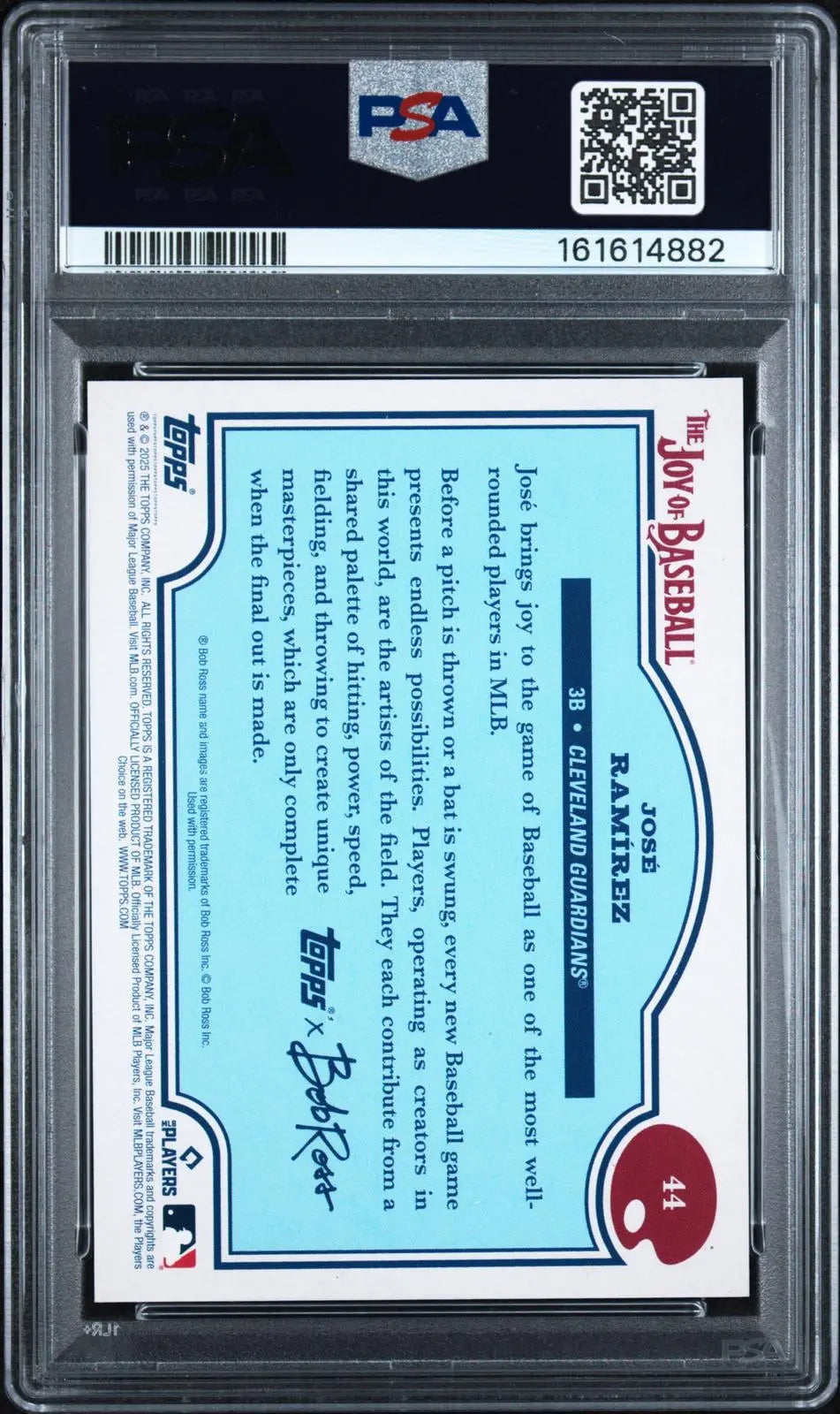 2025 Topps X Bob Ross The Joy Of Baseball Jose Ramirez Paint Splatter PSA 9 