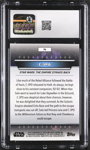 2025 Topps '24 Star Wars: Hyperspace C-3PO 027/199 #74 CGC 10 