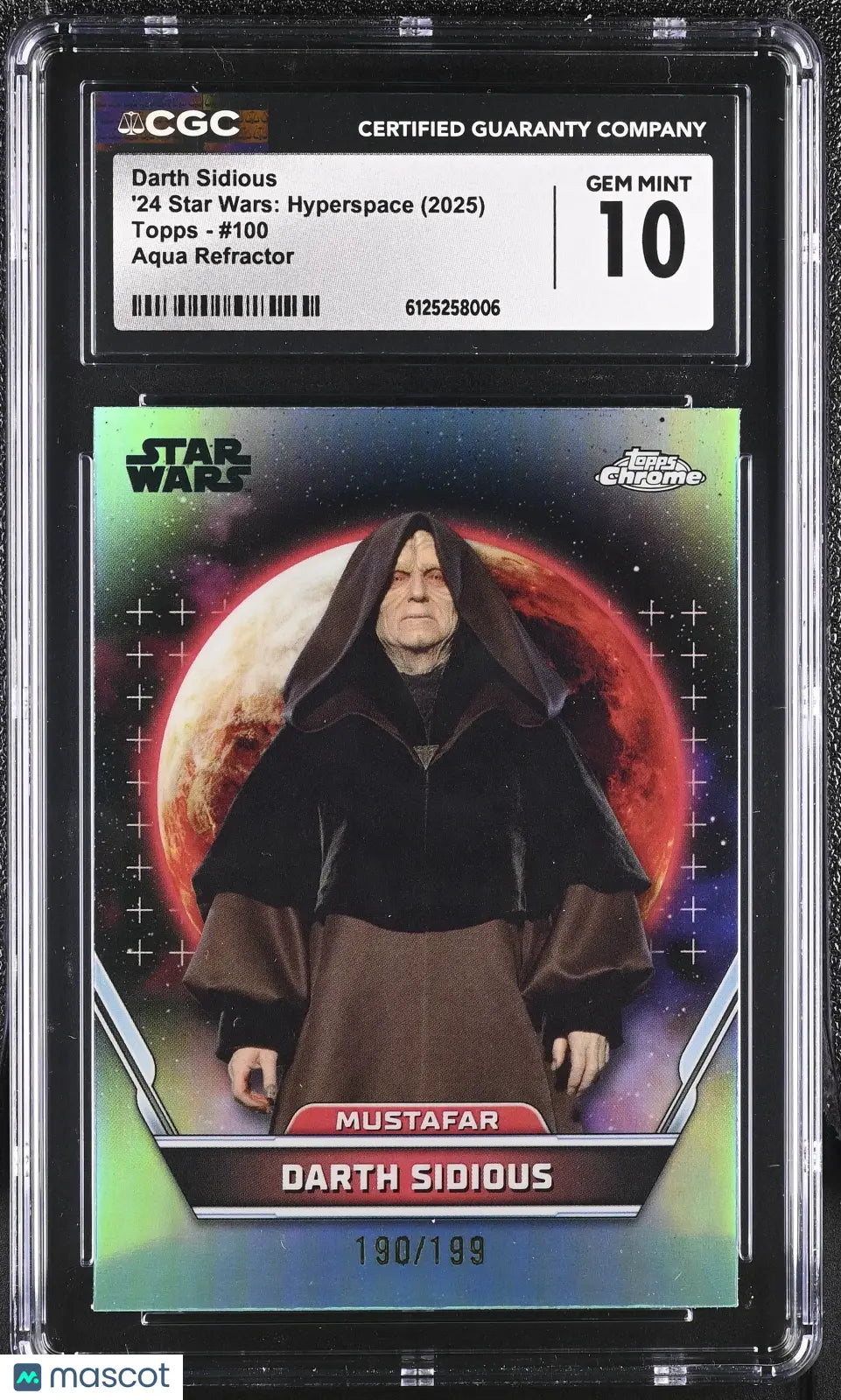 2025 Topps '24 Star Wars: Hyperspace Darth Sidious 190/199 #100 CGC 10 
